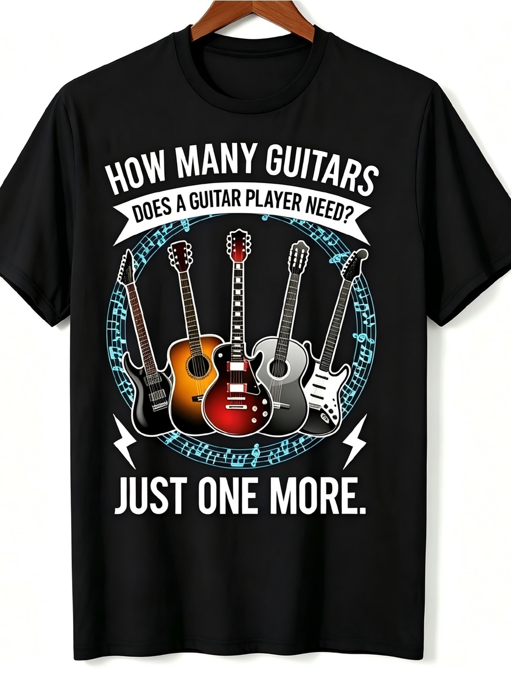 Guitar How Many Guitars Player Fan Music Retro Graphic Women Men T-shirt Unisex